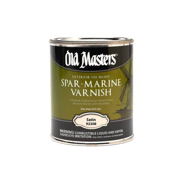 Old Masters Satin Clear OilBased Marine Spar Varnish 1 pt 92308 Zoro